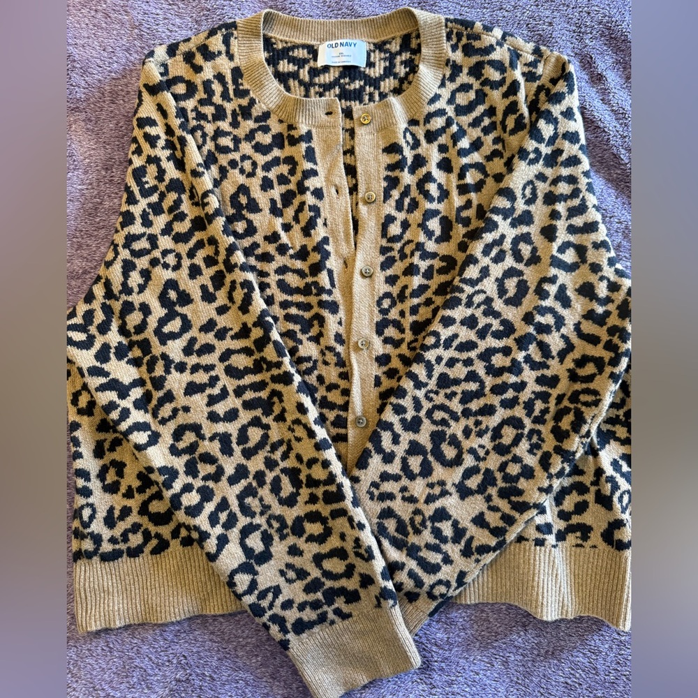 Old Navy Leopard Print Cardigan NEVER WORN